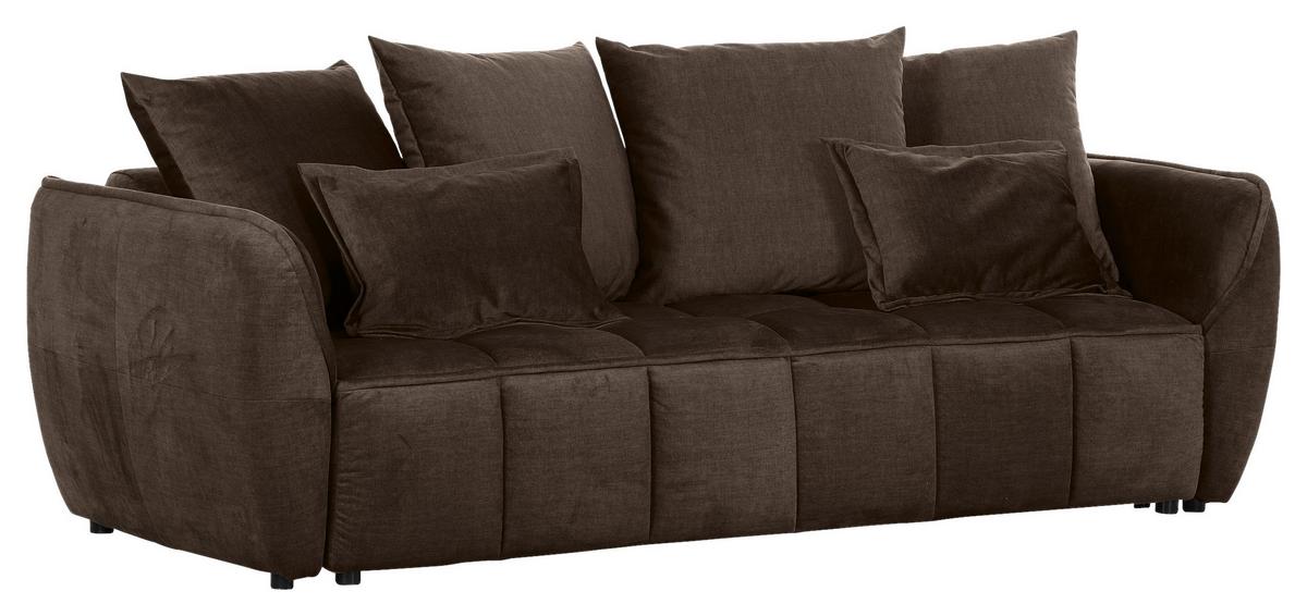2-Sitzer-Sofa Mit Schlaffunktion Meyford B:250cm - Dunkelbraun/Schwarz, KONVENTIONELL, Textil (250/70/118cm) - MID.YOU
