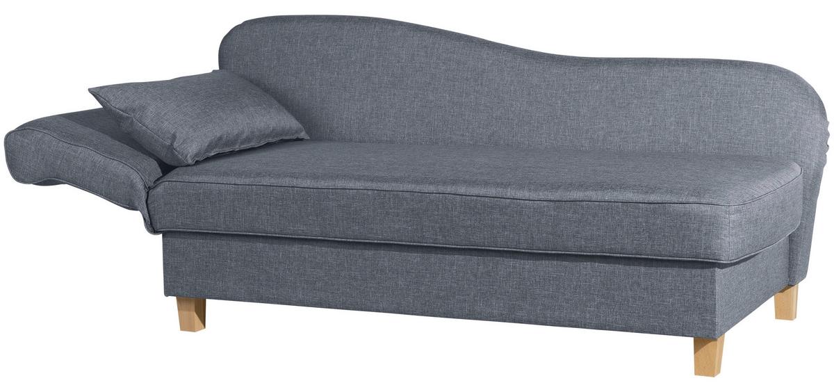 Recamiere Selma Blau Links mit Bettkasten+schlaffunktion - Blau, Design, Textil (190/88/82cm) - Max Winzer