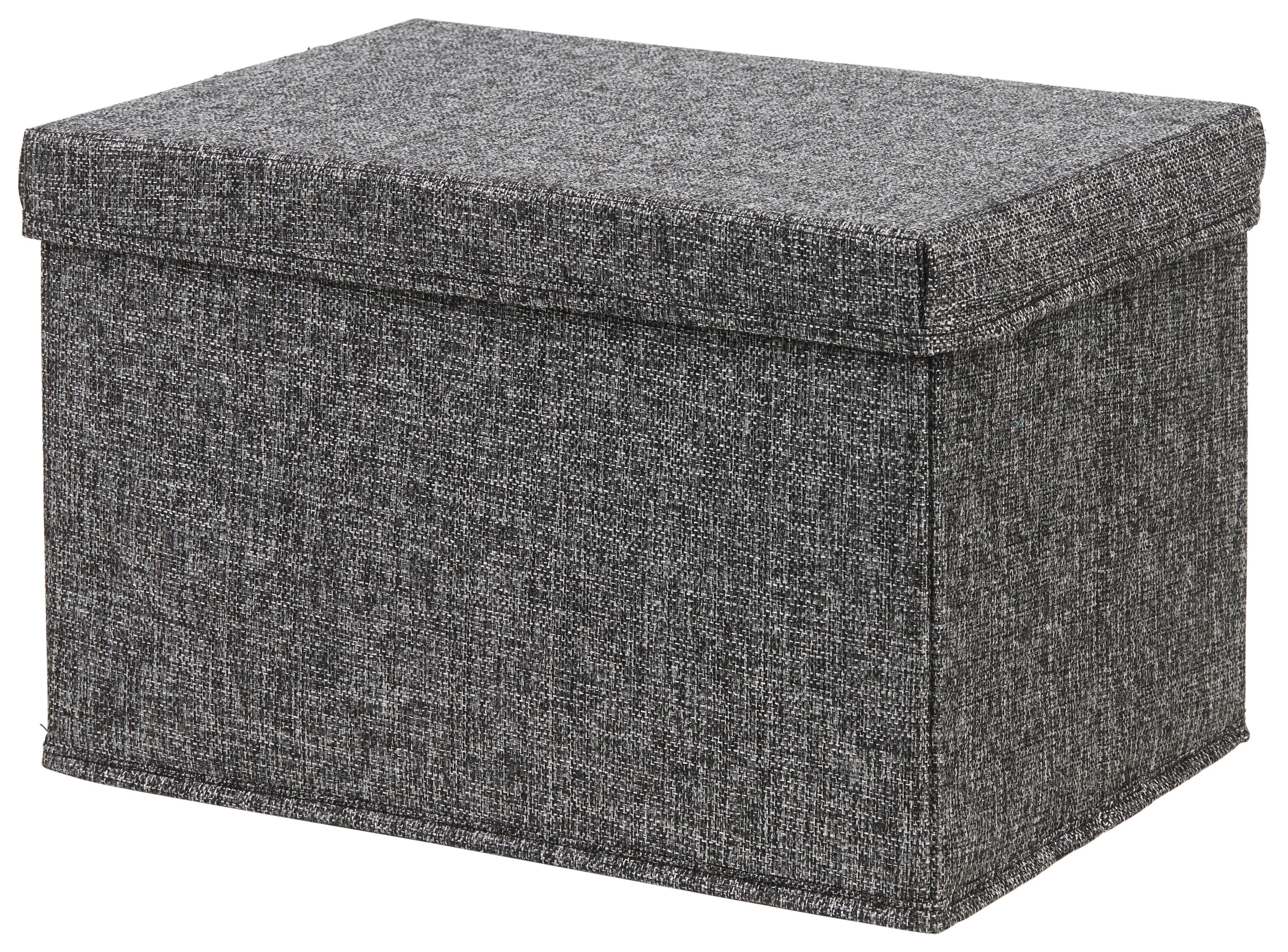 SKLÁDACÍ KRABICE CINDY - CA. 23L -EXT- - černá, Moderní, karton/textil (38/26/24cm) - Mömax