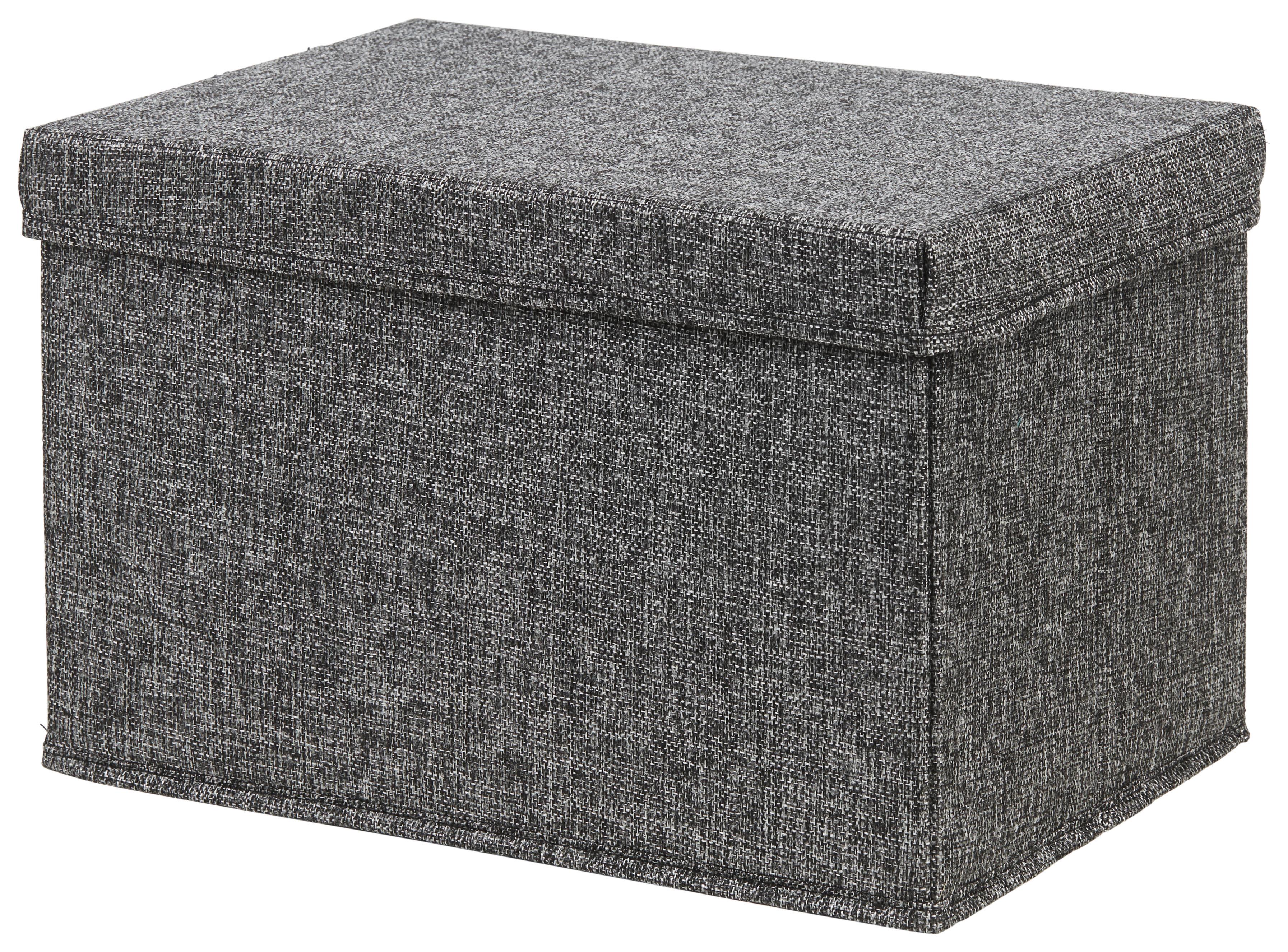 Skladací Box Cindy - Ca. 23l -Ext- - čierna, Moderný, kartón/textil (38/26/24cm) - Premium Living