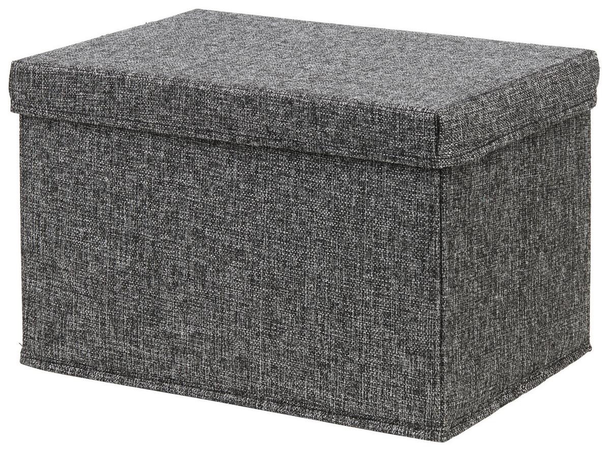 SKLÁDACÍ KRABICE CINDY - CA. 23L -EXT- - černá, Moderní, karton/textil (38/26/24cm) - Mömax