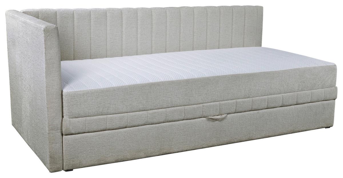 Schlafsofa Roma, Hellgrau B: 212 Cm - Hellgrau/Schwarz, Design, Holz/Holzwerkstoff (212/83/99cm) - MID.YOU