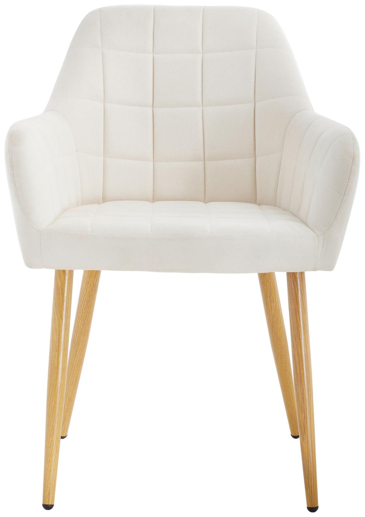 Armlehnstuhl Drops Beige B: 57 Cm - Eichefarben/Beige, MODERN, Textil/Metall (57/82/60cm) - MID.YOU