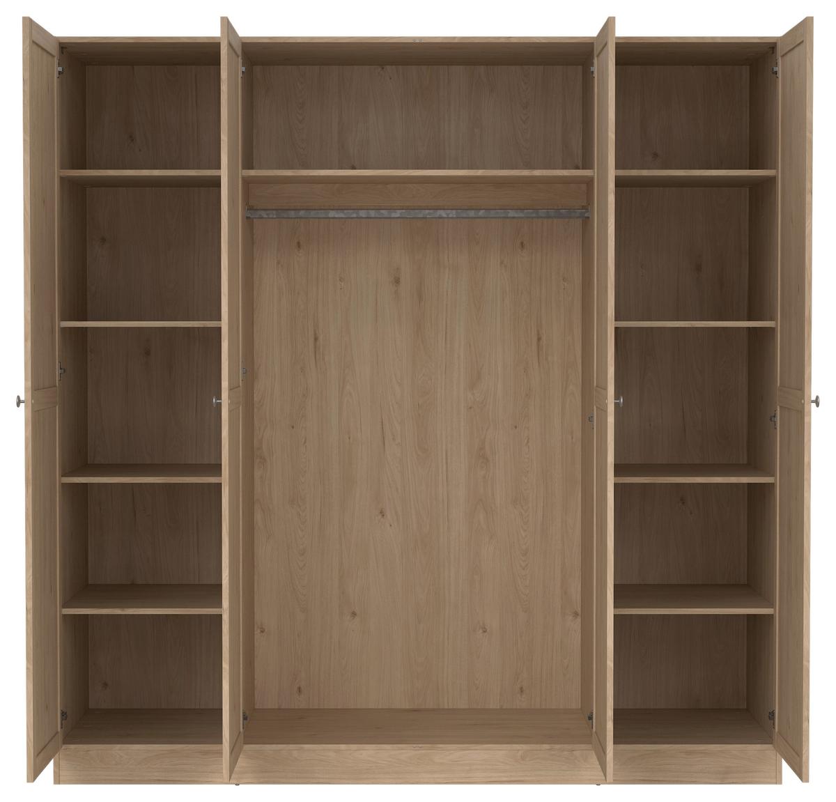 Drehtürenschrank Billund Eichefarben, B: 195,5 Cm - Eichefarben, MODERN, Holzwerkstoff (195,5/200/61,7cm) - MID.YOU