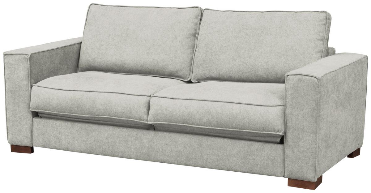 Schlafsofa Texas Hellgrau Webstoff, B: 203 cm - Dunkelbraun/Hellgrau, Design, Textil (203/85/99cm) - MID.YOU