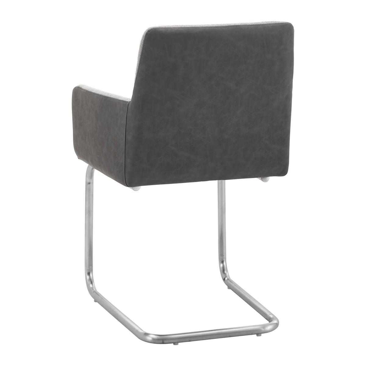 Houpací židle ENJA světlešedá - šedá/barvy nerez oceli, Moderní, kov/dřevo (86/58/62cm) - Bessagi Home