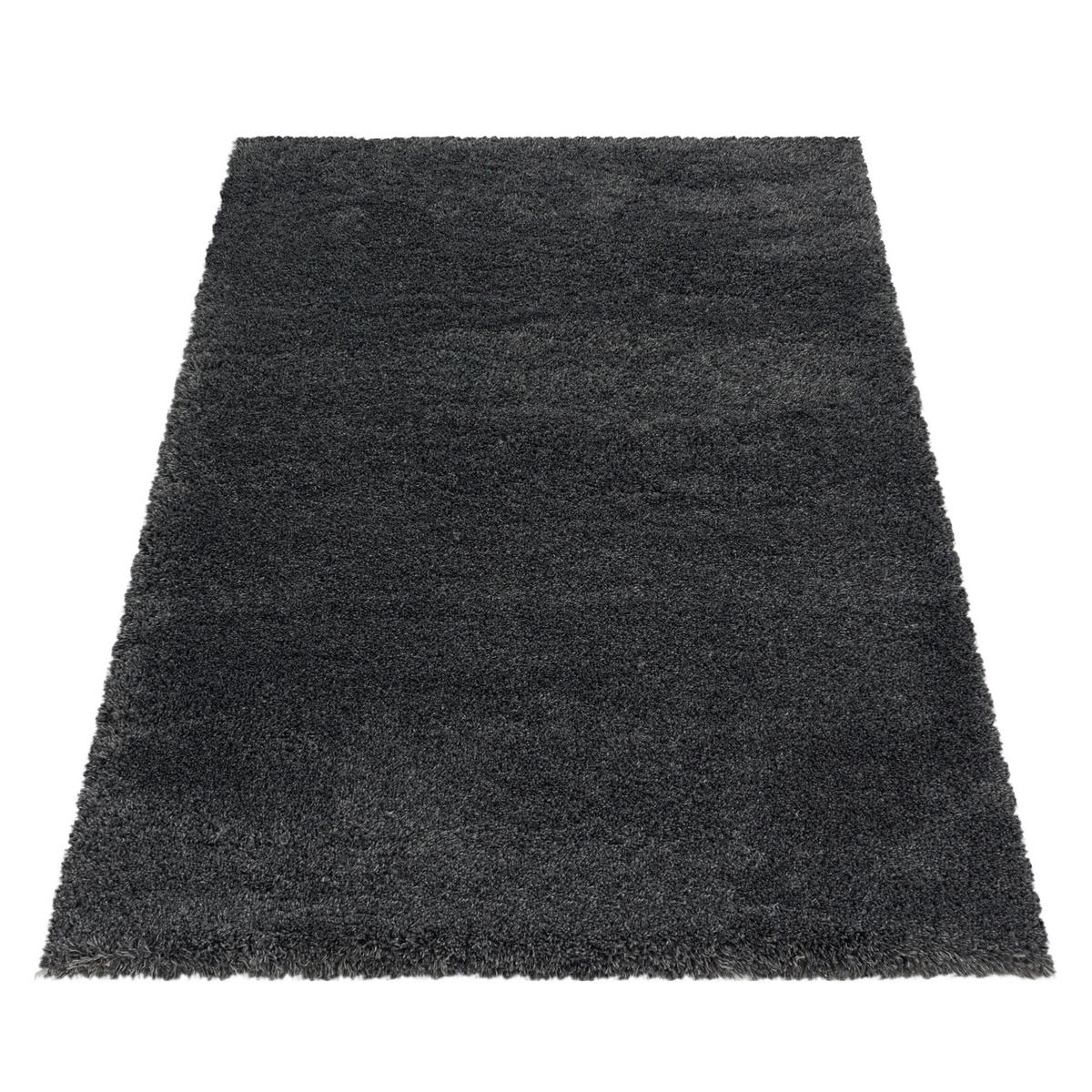 Hochflor Teppich Grau Fluffy 60x110 cm - Grau, Basics, Textil (60/110cm)