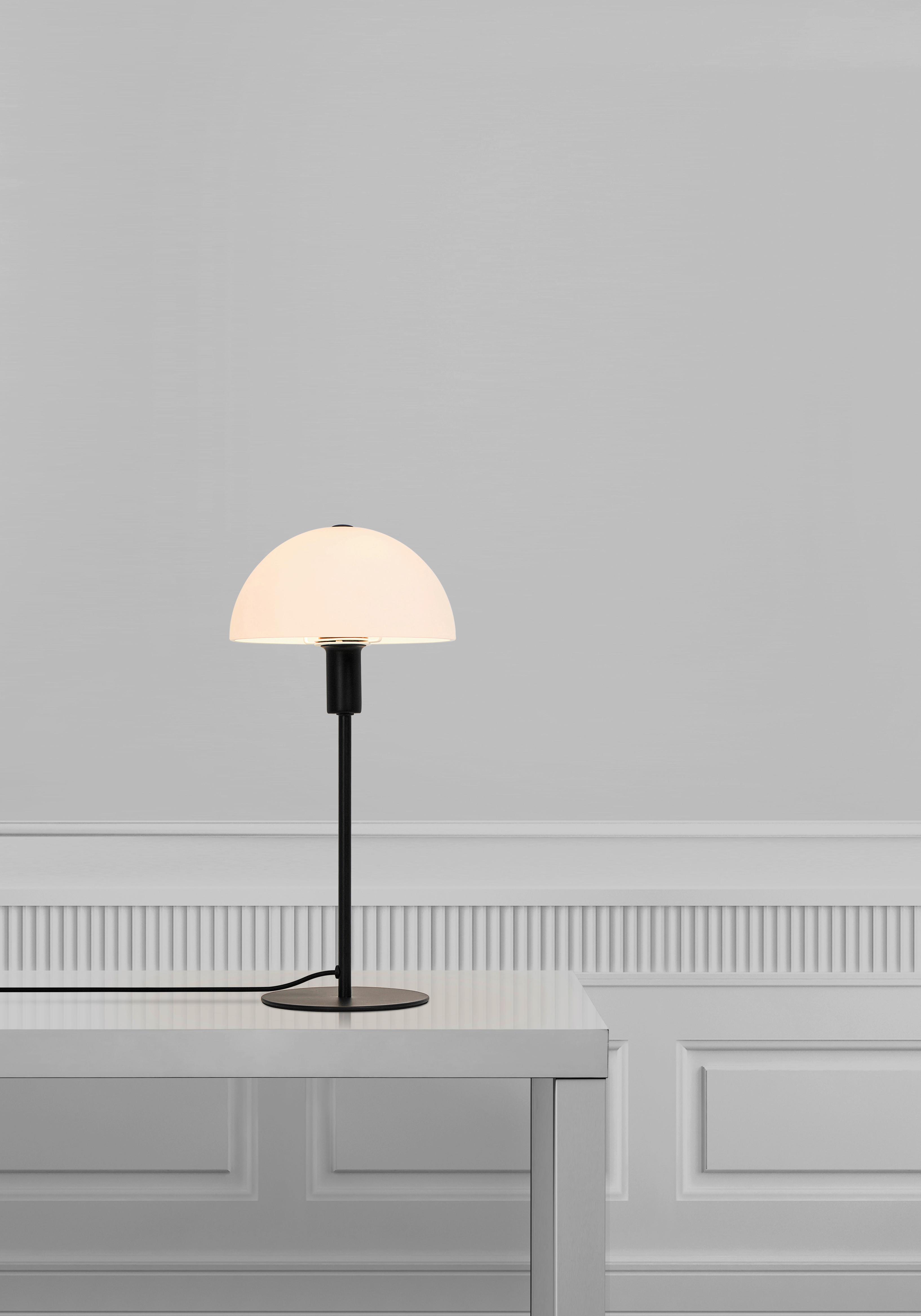 Tischleuchte Ellen Weiß Schwarz L: 20 cm - Schwarz/Weiß, Basics, Glas/Metall (20/20/41.5cm) - Nordlux