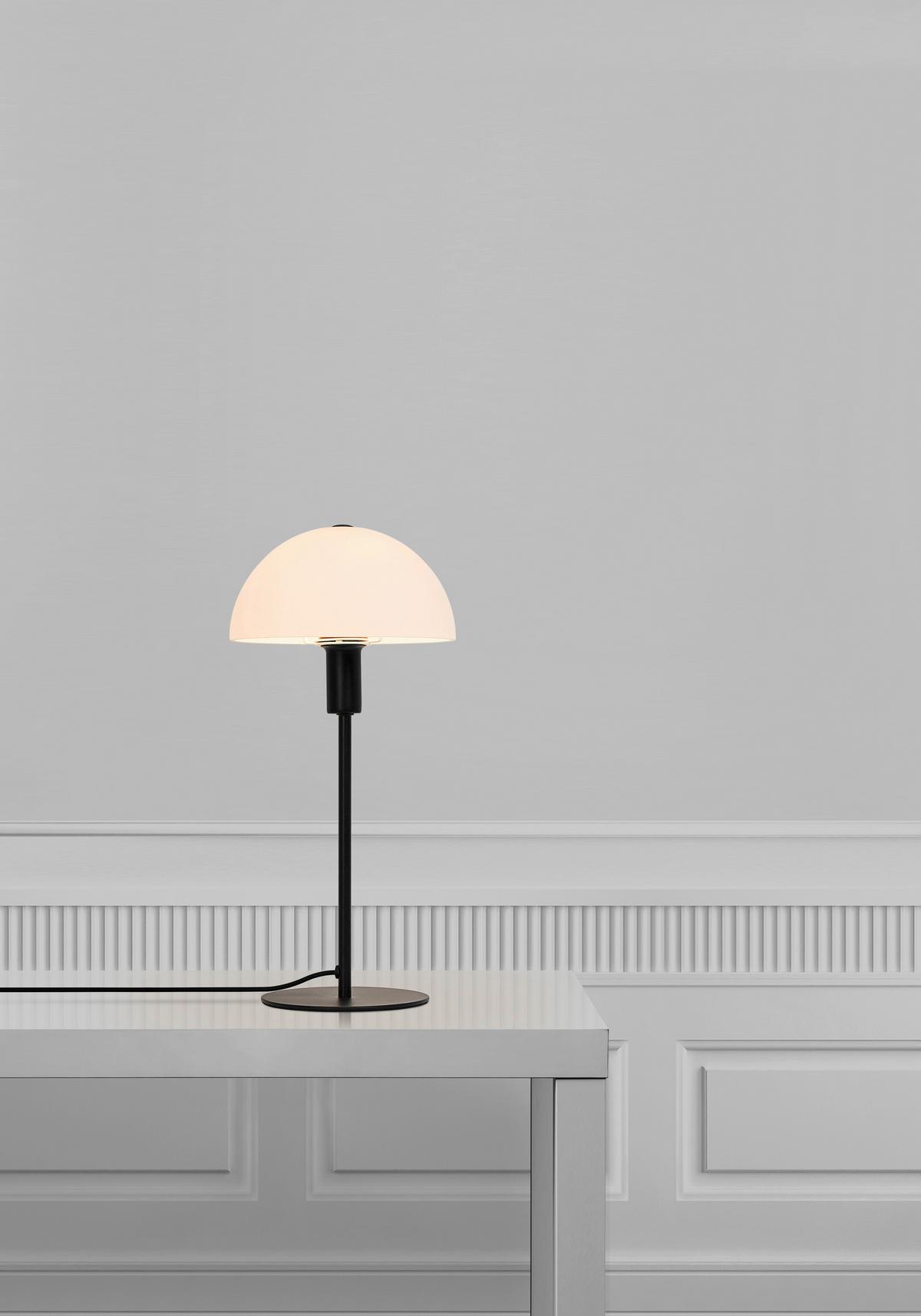 Tischleuchte Ellen Weiß Schwarz L: 20 cm - Schwarz/Weiß, Basics, Glas/Metall (20/20/41.5cm) - Nordlux