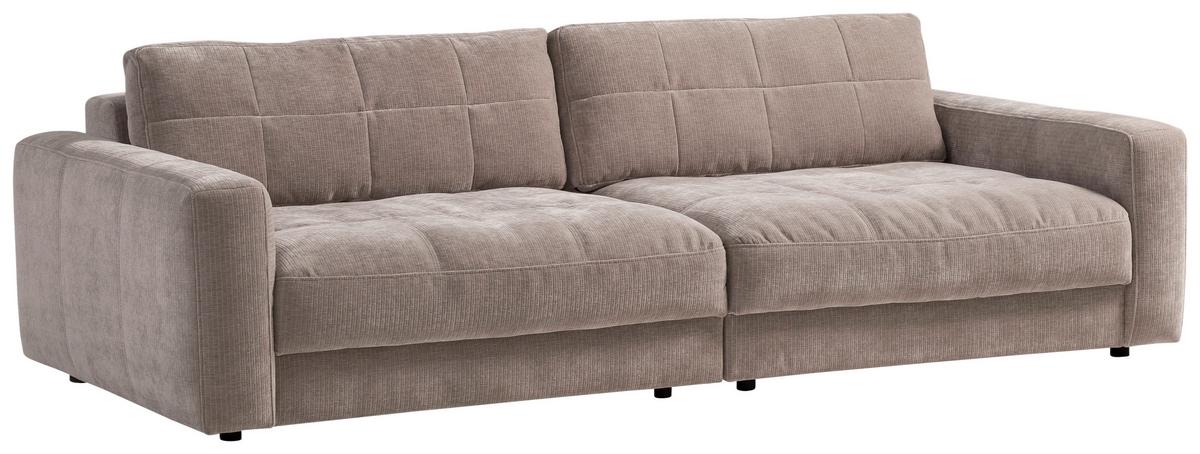 Bigsofa Be Comfy B: 264 cm Silberfarben Cord - Silberfarben/Schwarz, MODERN, Textil (264/83/111cm) - MID.YOU