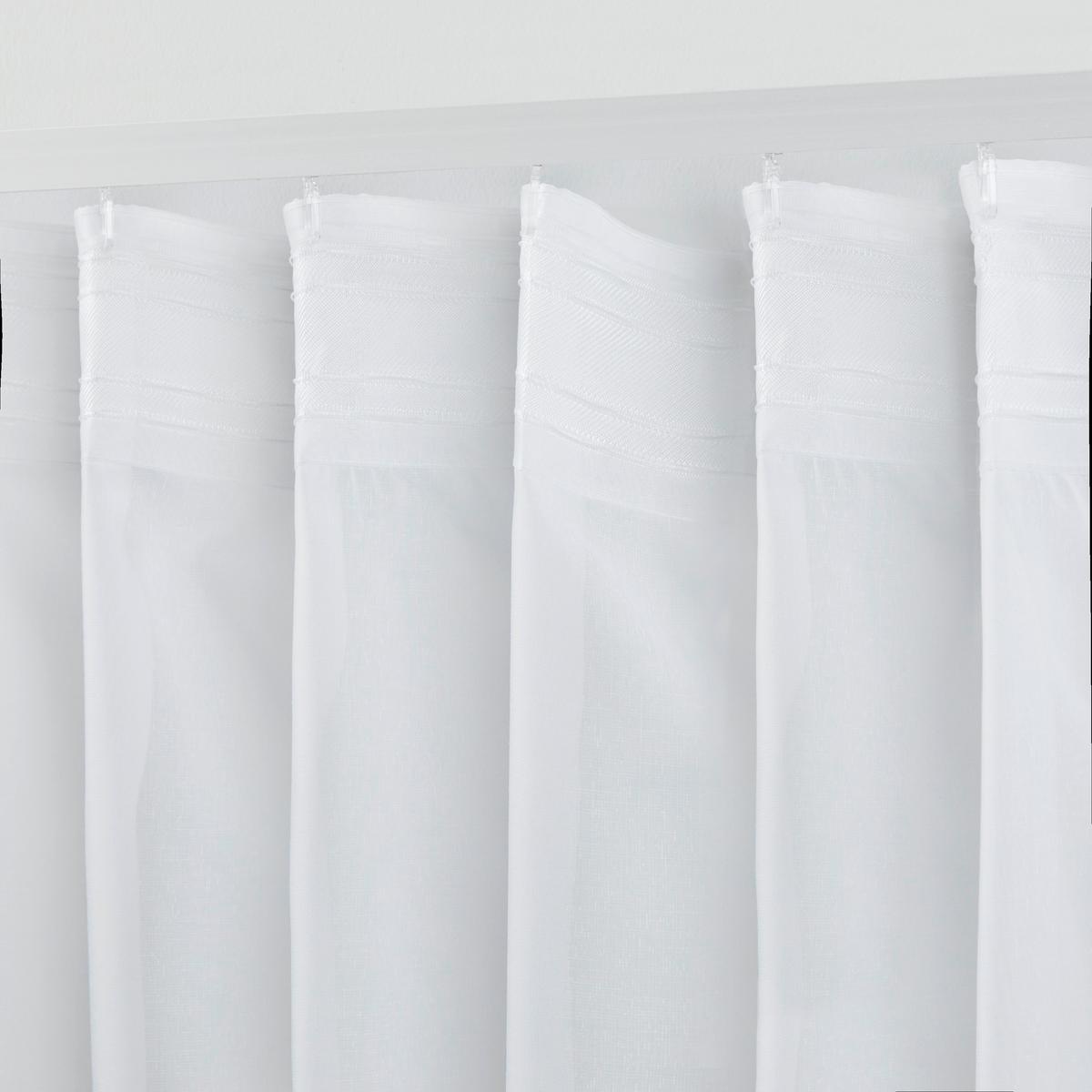 HOTOVÝ ZÁVĚS LEO TRANSPARENT 2 KS -AKT- - bílá, Konvenční, textil (140/255cm) - Premium Living
