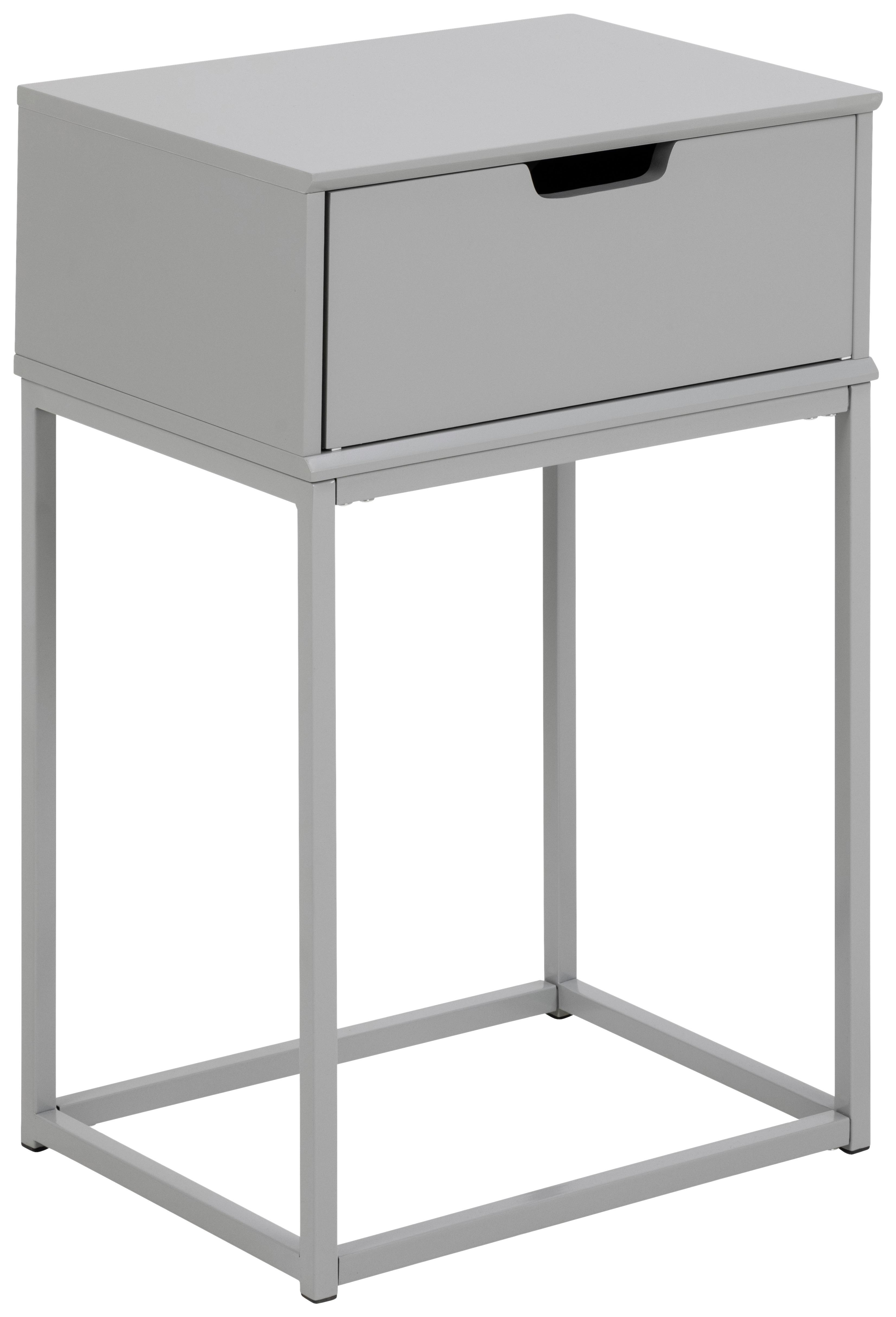 Príručný Stolík/nočný Stolík Mitra Sivá - sivá, Trend, kov/kompozitné drevo (40/30/61,5cm) - MID.YOU