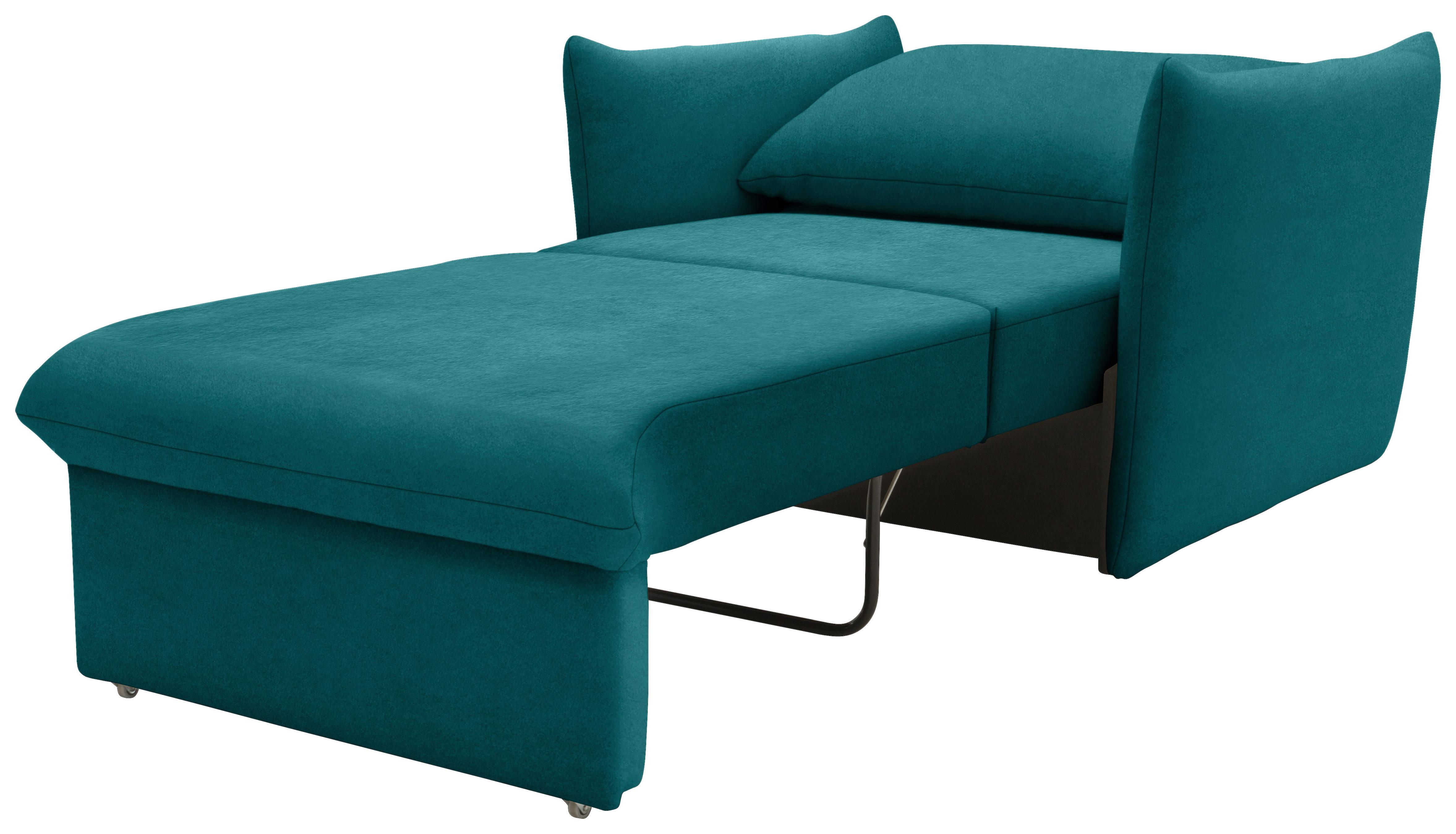 Sessel Looks Petrol B: 120 cm - Petrol/Schwarz, Design, Textil (120/100/97cm) - LOOKS by W.Joop