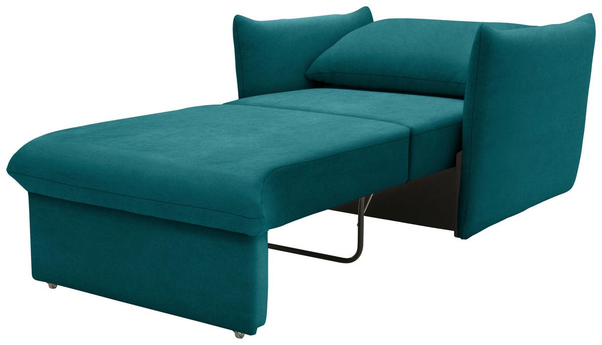 Sessel Looks Petrol B: 120 cm - Petrol/Schwarz, Design, Textil (120/100/97cm) - LOOKS by W.Joop