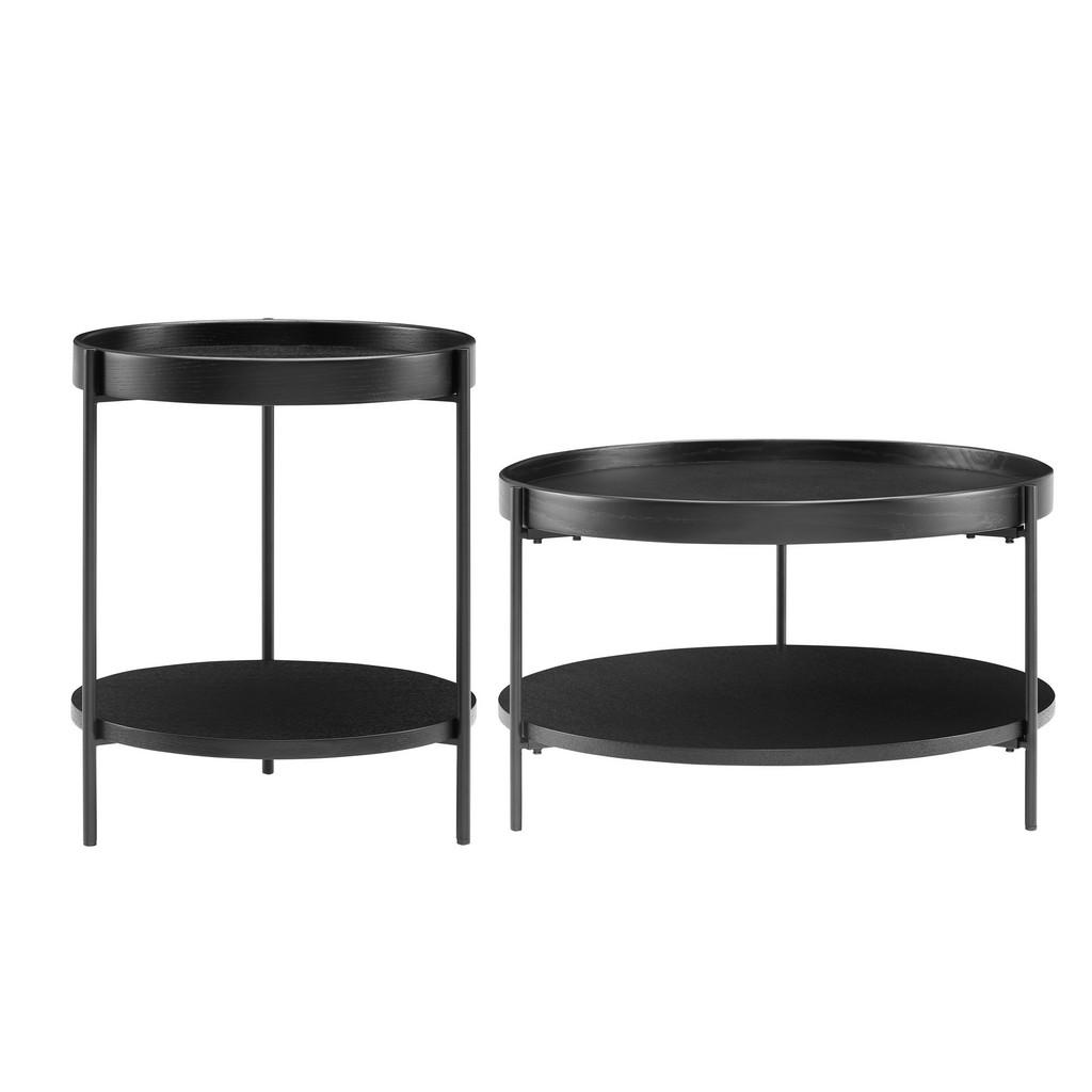 Couchtischset 2-teilig Schwarz