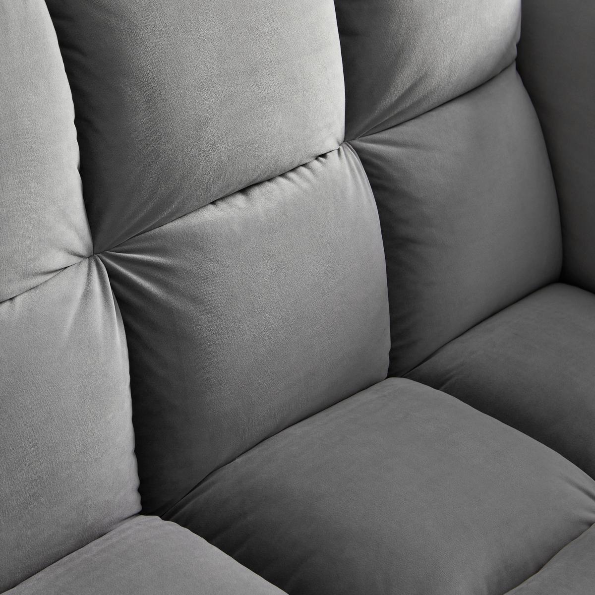 Rozkladacia pohovka CORA, sivý zamat, max. 360 kg - sivá/prírodná farba, Modern, drevo/textil (214/92/81cm) - Bessagi Home