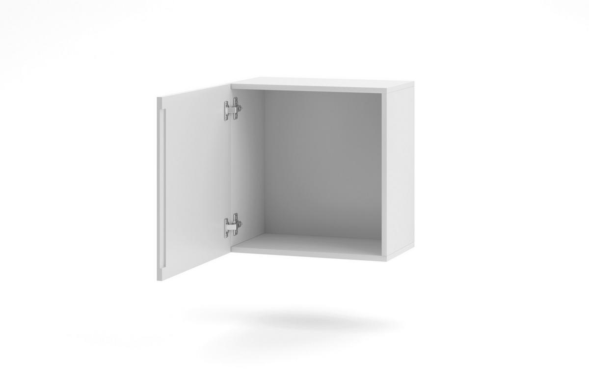 Vitrine Wandschrank Vivien 05 - Weiß Hochglanz/Weiß, Design, Holzwerkstoff (50/50/30cm) - Livetastic