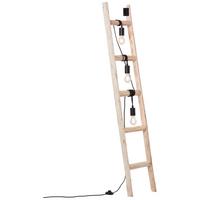 Stehlampe Holz Ladder Schwarz/Braun mit Fußschalter - Schwarz/Braun, LIFESTYLE, Holz/Metall (32/157,5/32cm) - Brilliant