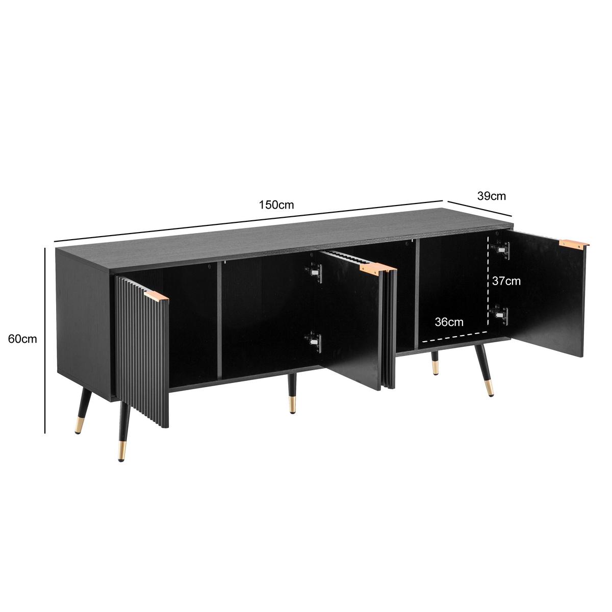 NÍZKÁ KOMODA BLACK TV - měděné barvy/černá, Design, kov/kompozitní dřevo (150/60/39cm) - MID.YOU