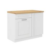 Alsó Sarokszekrény Luisa - fehér, Romantik / Landhaus, faalapú anyag (110/86/60cm)