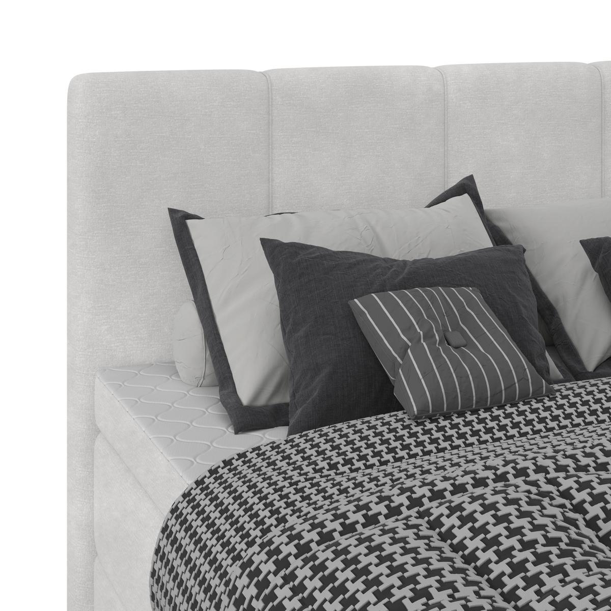 Boxspringbett mit Topper & Bettkasten 100x200 Lauro - Creme/Schwarz, Trend, Textil (100/200cm)