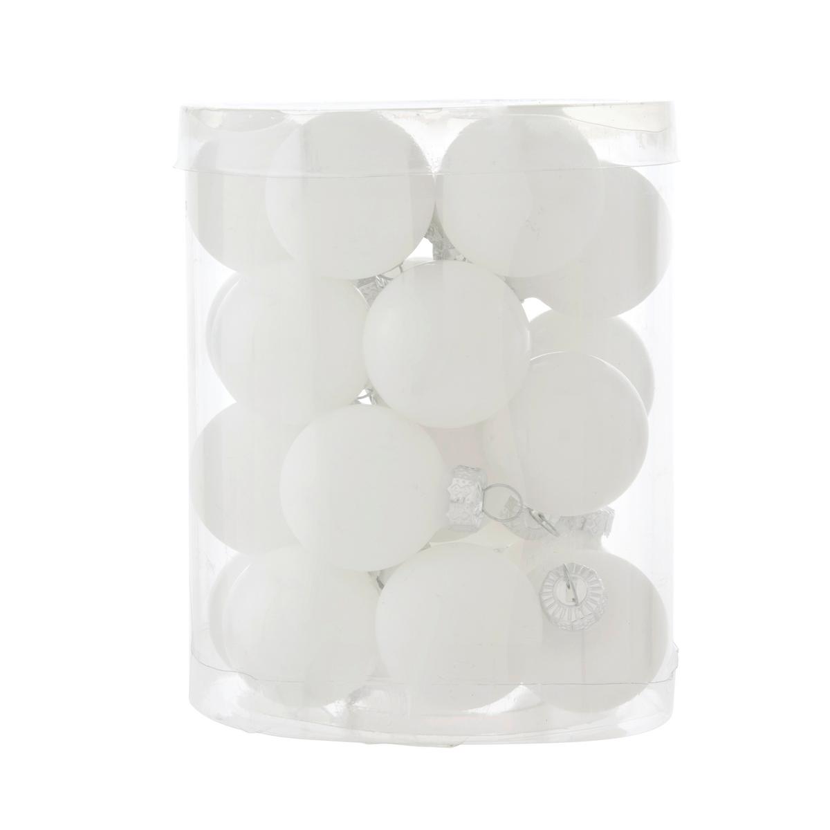 Vianočná guľa Ø 3cm / 24 ks - čierna/biela, Konventionell, sklo (3cm) - Mömax