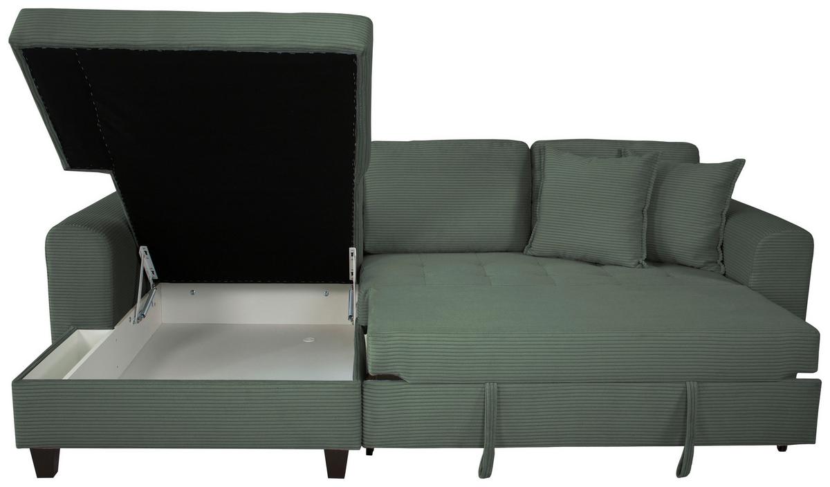 Ecksofa Moritz Dunkelgrün S: ca. 155x265 cm - Dunkelgrün, Trend, Textil (155/265cm)