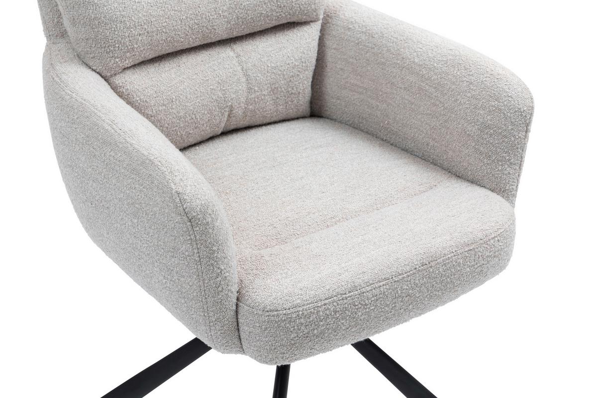 Armlehnstuhl Elli Taupe Sitzfl. 180° Drehbar, B: 60cm - Taupe/Schwarz, KONVENTIONELL, Textil/Metall (60/95/67cm) - MID.YOU