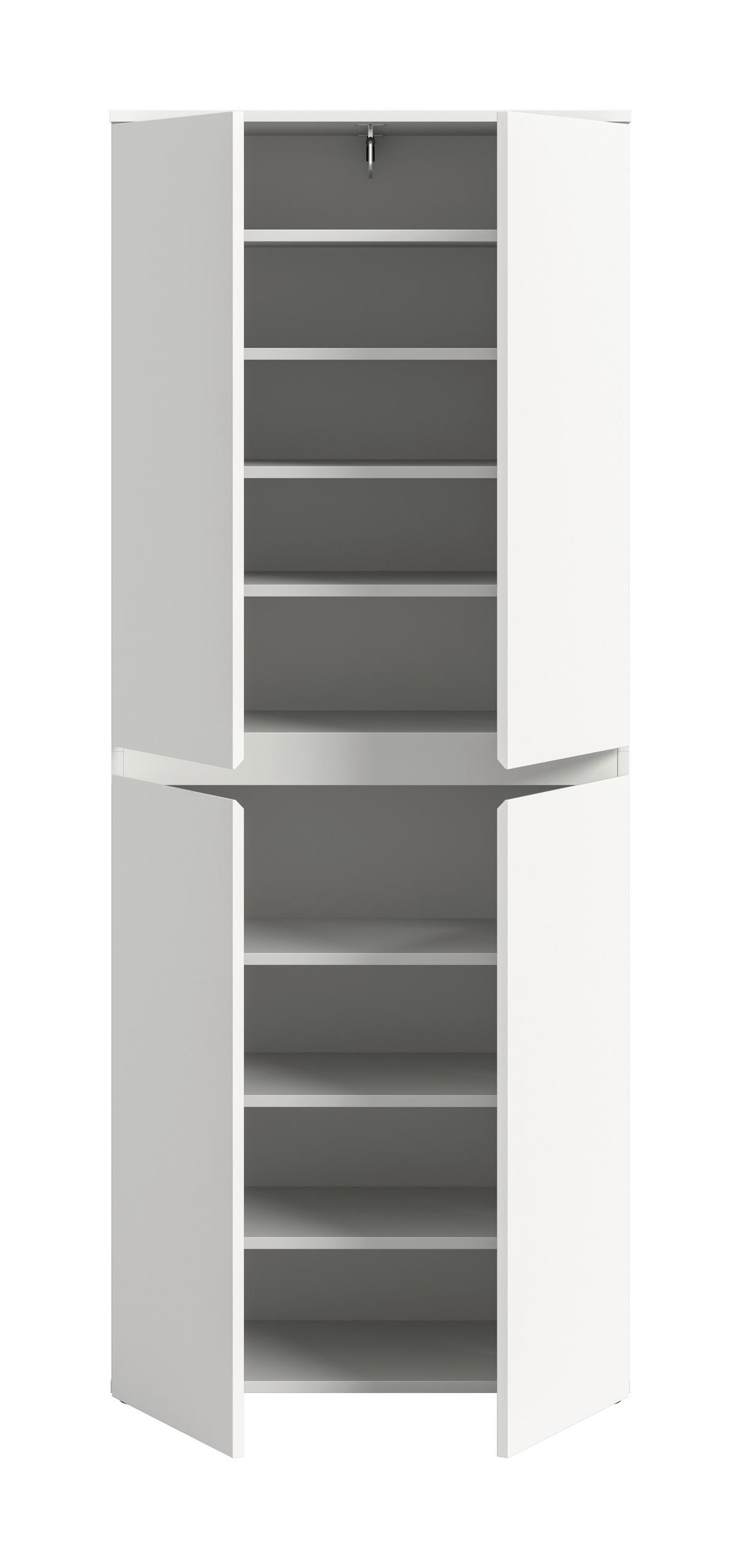 Garderobenschrank Scarpa, Weiß B: 70 Cm - Schwarz/Weiß, Design, Holzwerkstoff (70/175/37cm) - Livetastic