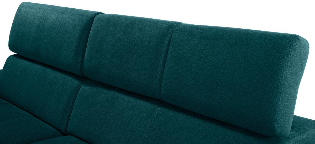Ecksofa Perry - Dunkelgrün/Silberfarben, Design, Textil (183/292cm) - Livetastic