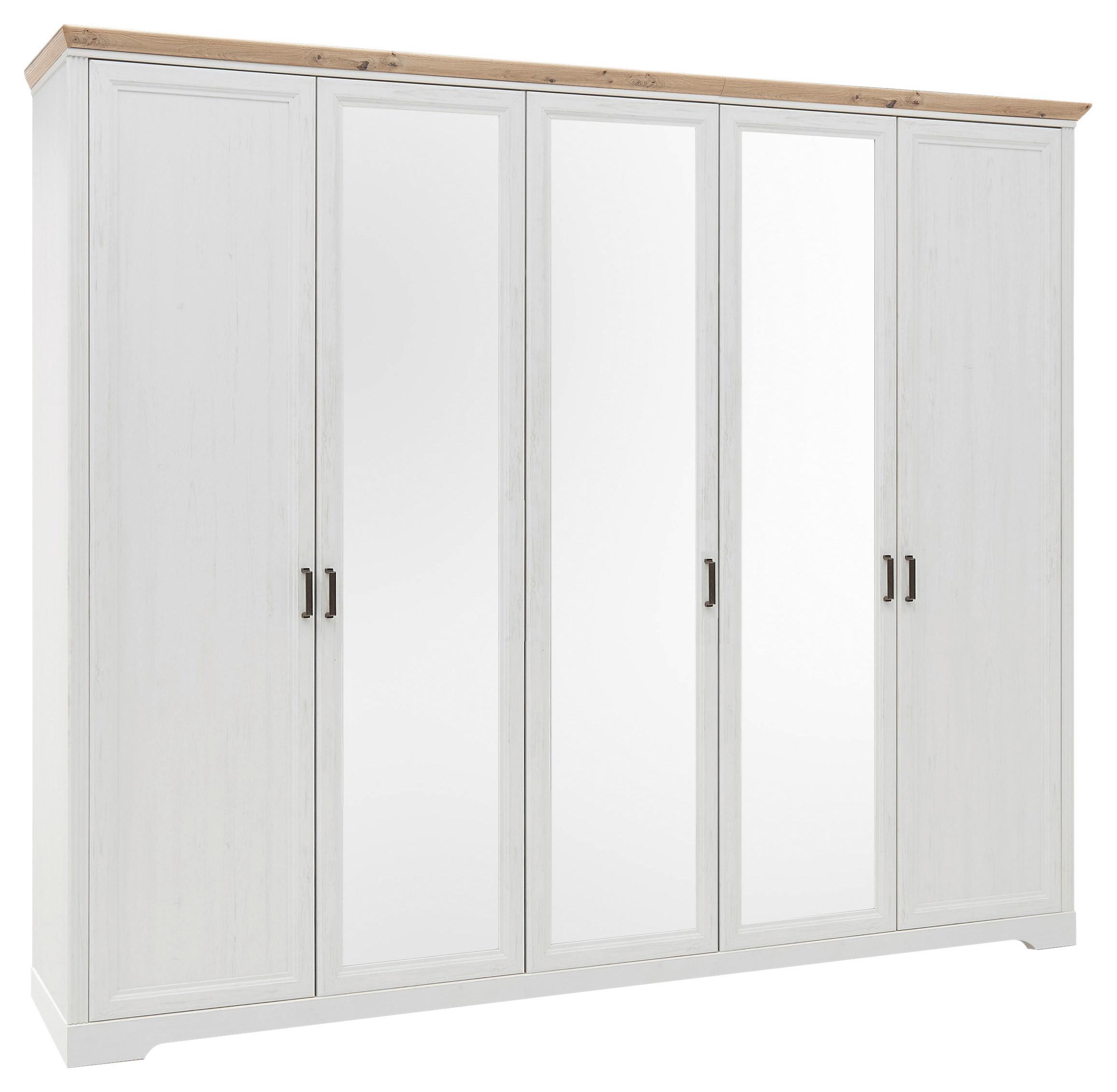 Drehtürenschrank Mit Spiegel 264cm Jasmin, Weiß