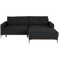 Ecksofa mit Schlaffunktion & Bettkasten Bergamo Anthrazit - Anthrazit/Schwarz, MODERN, Textil (238/162cm) - Ondega