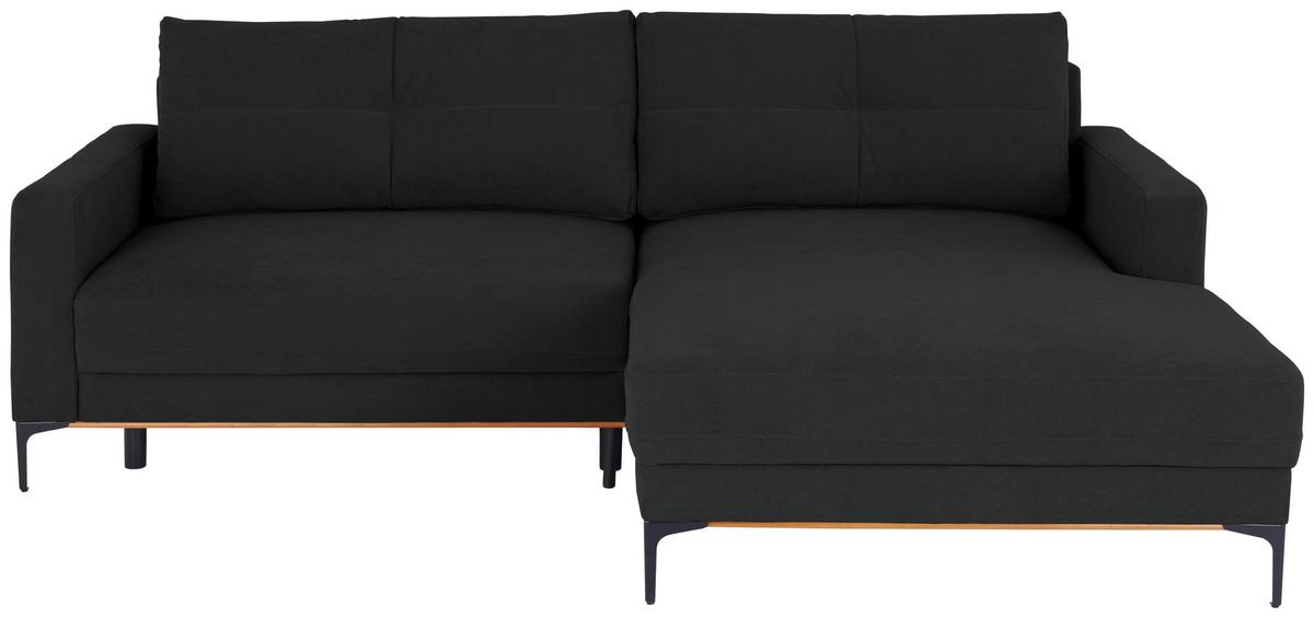 Ecksofa mit Schlaffunktion & Bettkasten Bergamo Anthrazit - Anthrazit/Schwarz, MODERN, Textil (238/162cm) - Ondega