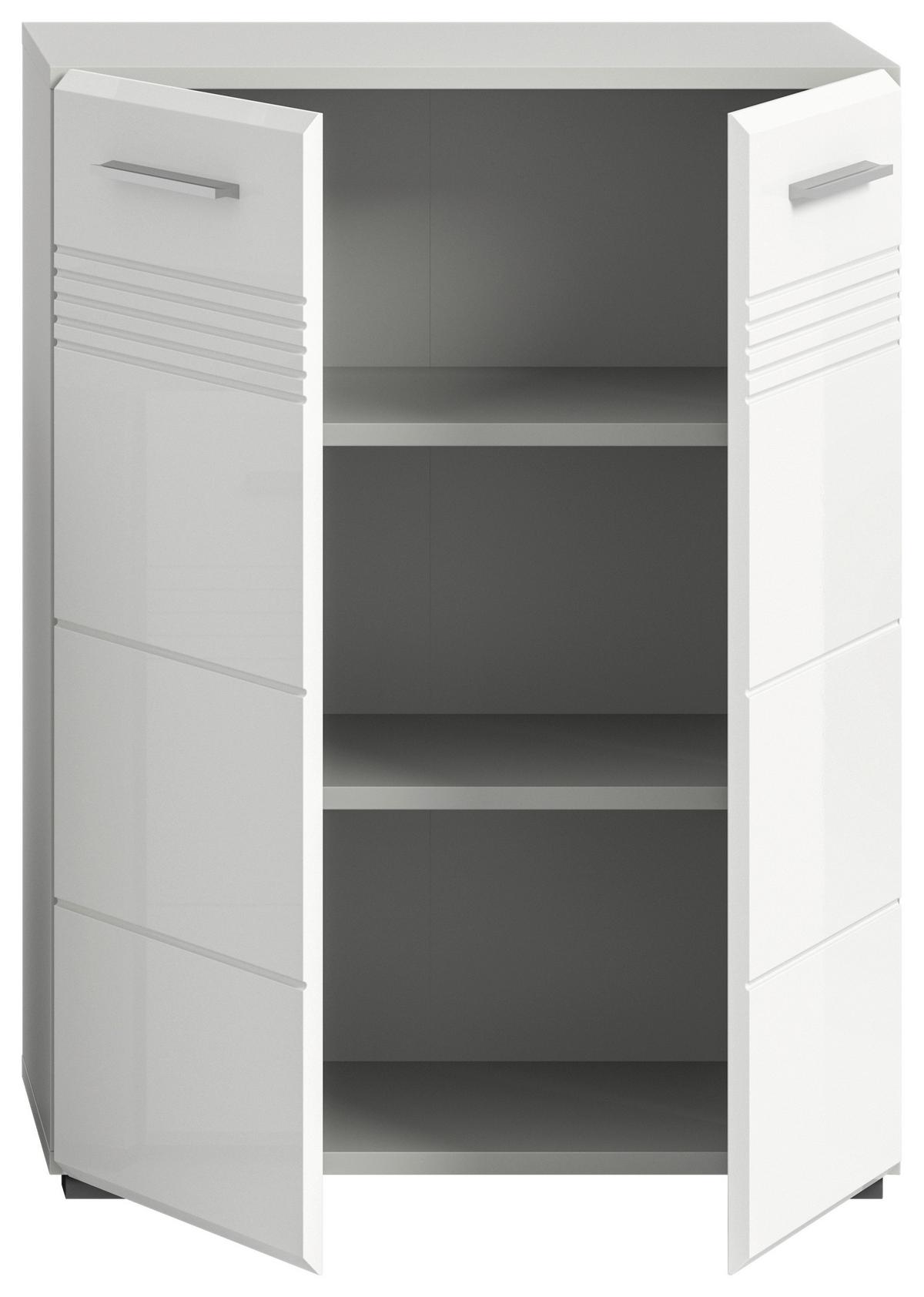 Unterschrank Copa BxH: 60x80 cm Weiß Hochglanz - Weiß Hochglanz/Schwarz, MODERN, Holzwerkstoff (60/80/30cm) - MID.YOU