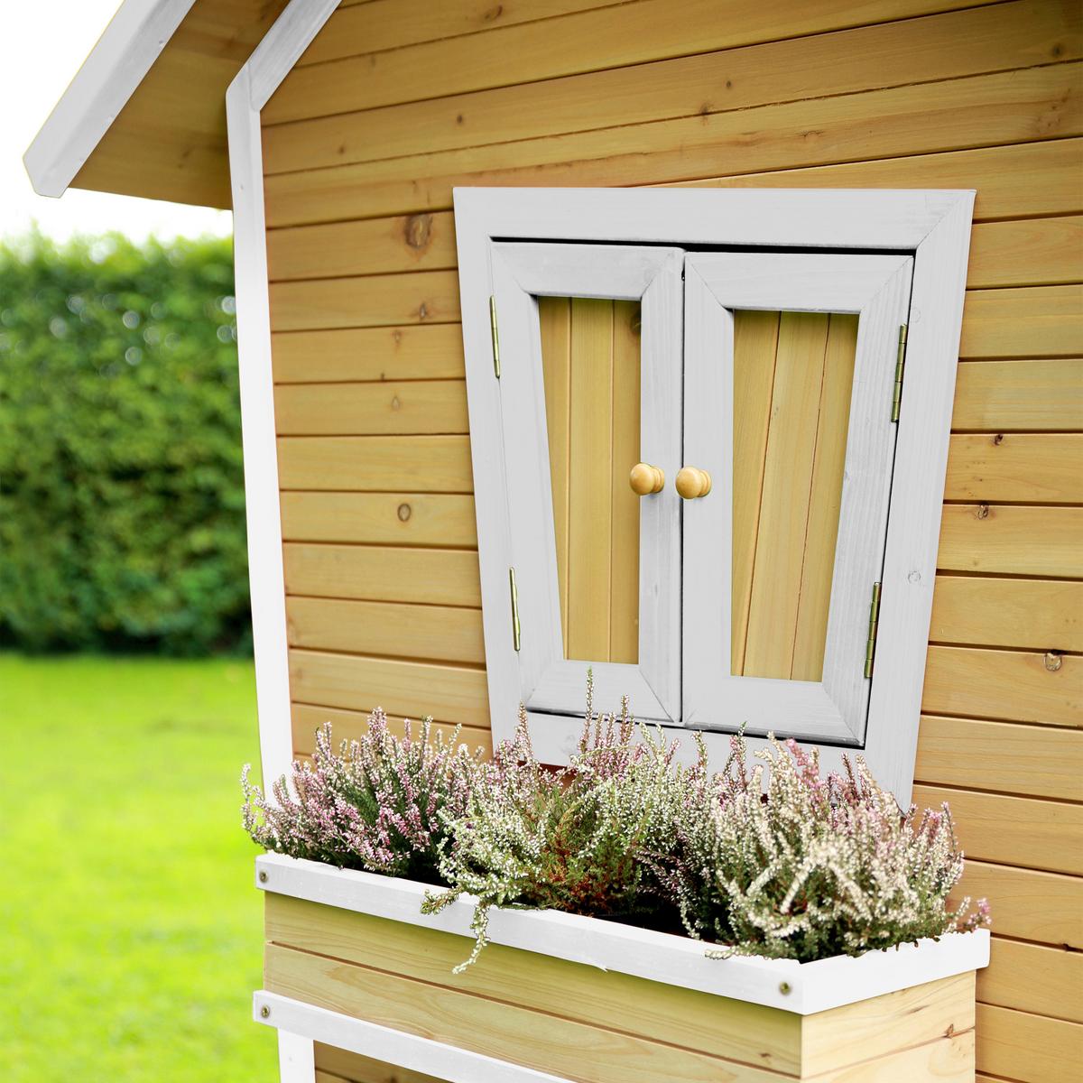 Spielhaus A030.045.21 - Rot/Braun, KONVENTIONELL, Holz/Kunststoff (264/203/177cm) - Ambia Garden