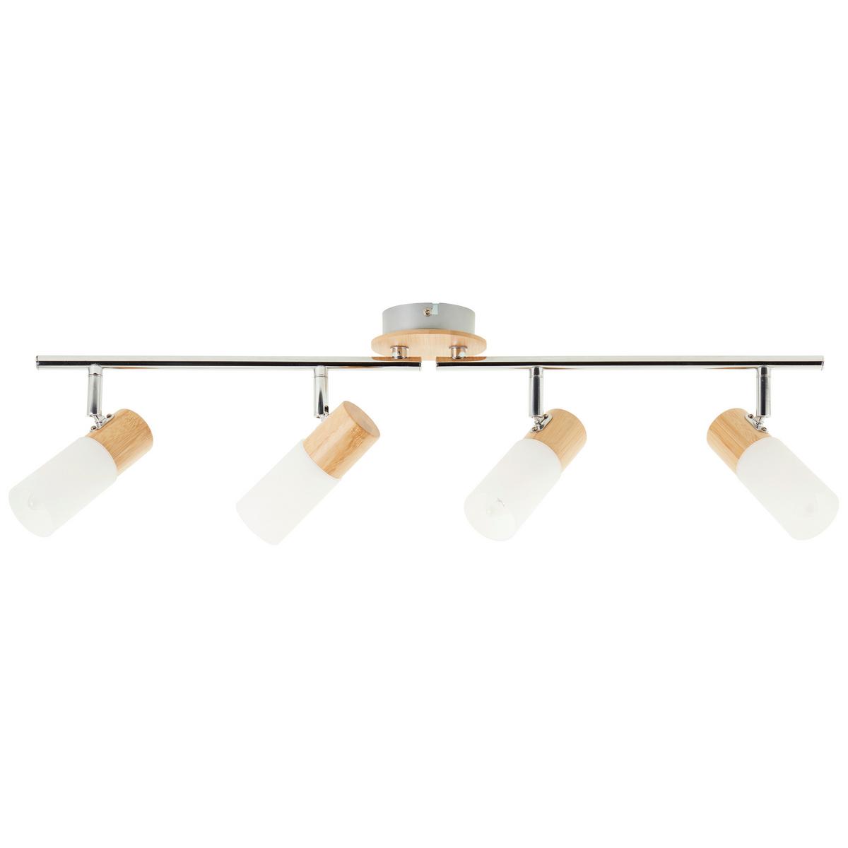 Deckenleuchte Babsan L: 68 cm 4-Flamming - Weiß, KONVENTIONELL, Holz/Kunststoff (68/11,5/18cm) - Brilliant