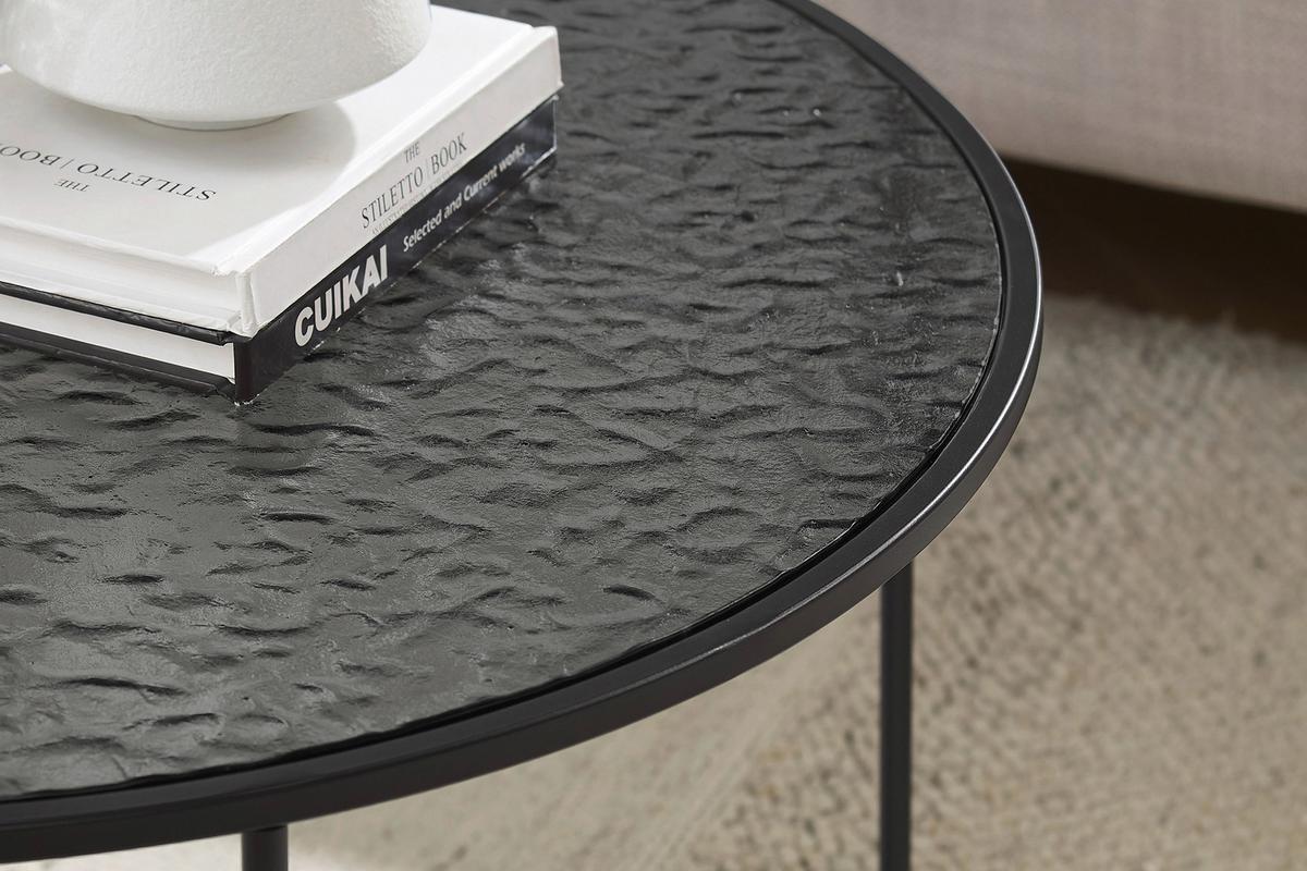 Couchtisch Schwarz D: 80 Cm - Schwarz, Design, Glas/Metall (80/80/45cm) - Livetastic