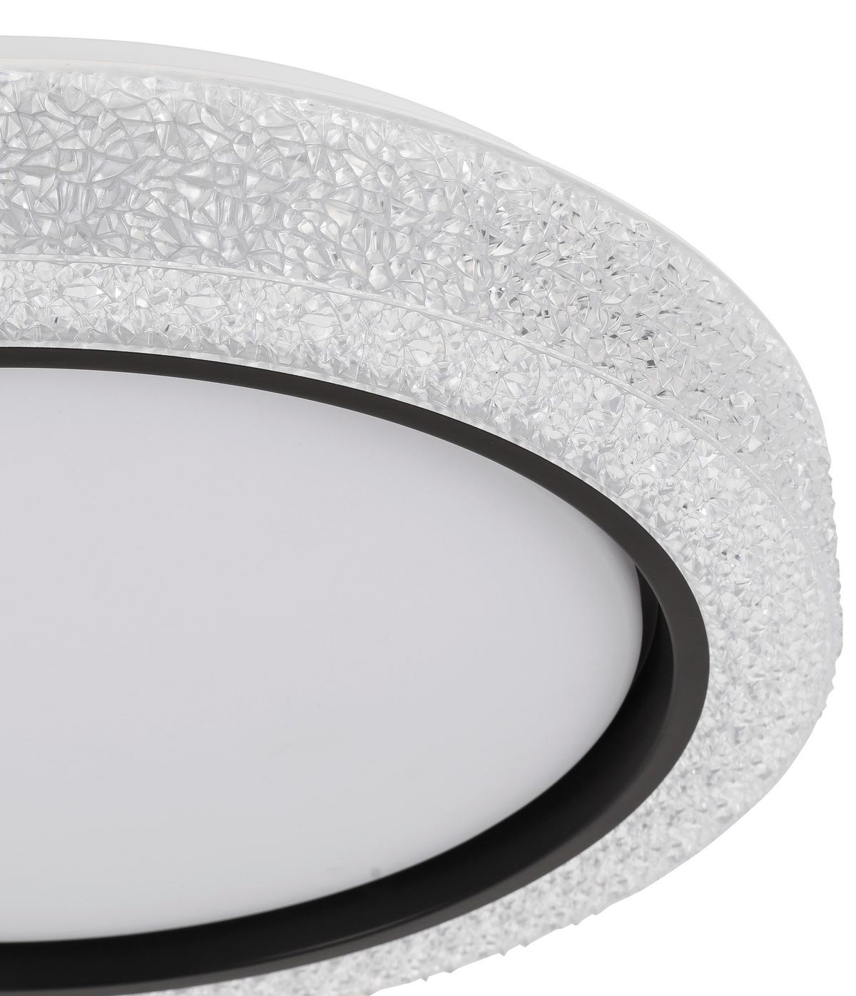 Stropné svietidlo Ozi, P/V: 39/7cm,čierna/biela - priehľadné/čierna, Modern, kov/plast (40/8cm) - Modern Living
