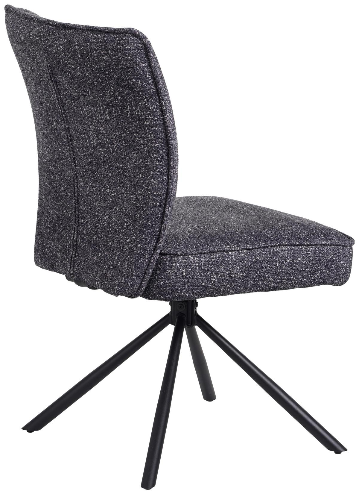 Stuhl Ellen Webstoff Anthrazit, B: 49 Cm - Anthrazit/Schwarz, MODERN, Textil/Metall (49/91/66cm)