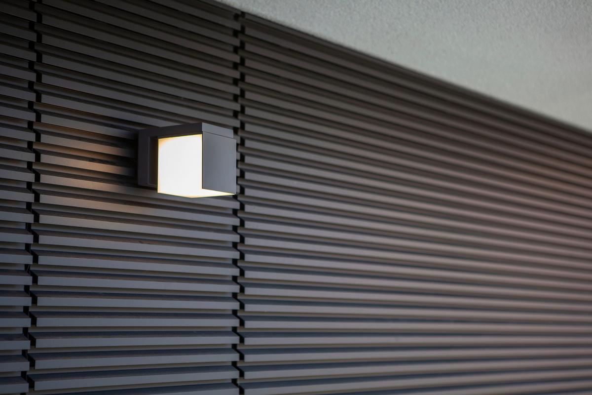 Außenleuchte Cuba 12 W Kunststoff/aluminium - Anthrazit/Weiß, Design, Kunststoff/Metall (10/11,6/14,8cm)