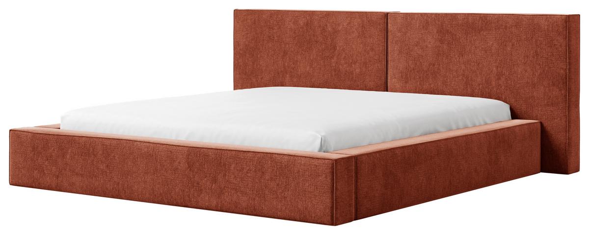 Polsterbett Jasmine mit Bettkasten 140x200 - Terracotta/Schwarz, MODERN, Holz (140/200cm) - Livetastic