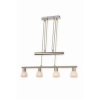 Hängleuchte Aurelio H: 160 cm 4-Flammig höhenverstellbar - Weiß/Nickelfarben, KONVENTIONELL, Glas/Metall (80/10/160cm) - James Wood