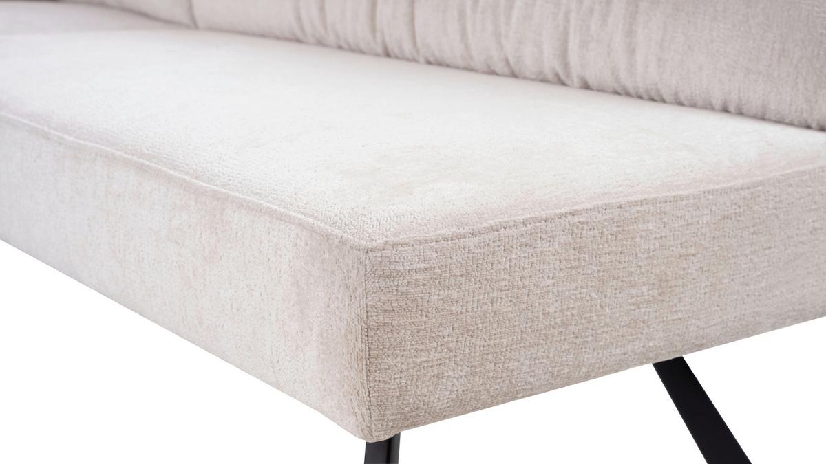 Eckbank YURi Beige, Schenkel: 176x214 cm - Beige/Schwarz, LIFESTYLE, Textil/Metall (176-214/68/88cm) - Livetastic