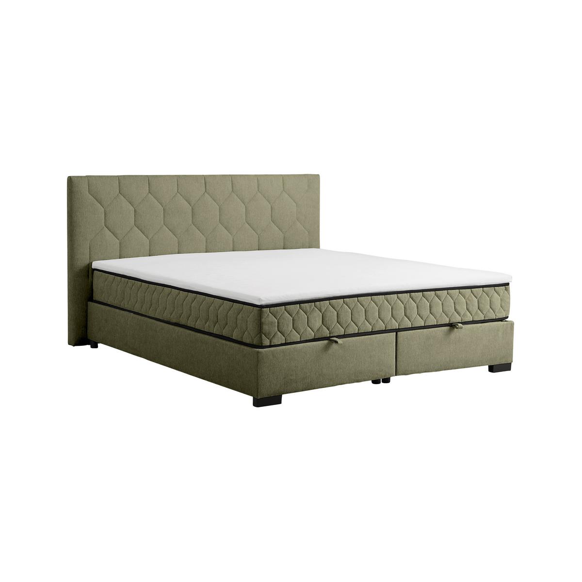 Americká posteľ MAYA D 180/200 cm, olivovozelená - olivovozelená/čierna, Konventionell, drevo/kompozitné drevo (180/200cm) - Mömax