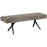 Sitzbank ohne Lehne Cord Dunkelgrau, B: 140 cm - Dunkelgrau/Schwarz, KONVENTIONELL, Textil/Metall (140/49/47cm) - MID.YOU