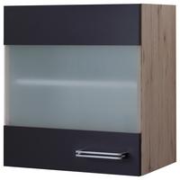 KUCHYŇSKÁ HORNÍ SKŘÍŇKA MILANO - barvy dubu/antracitová, Moderní, kov/kompozitní dřevo (50/54/32cm)