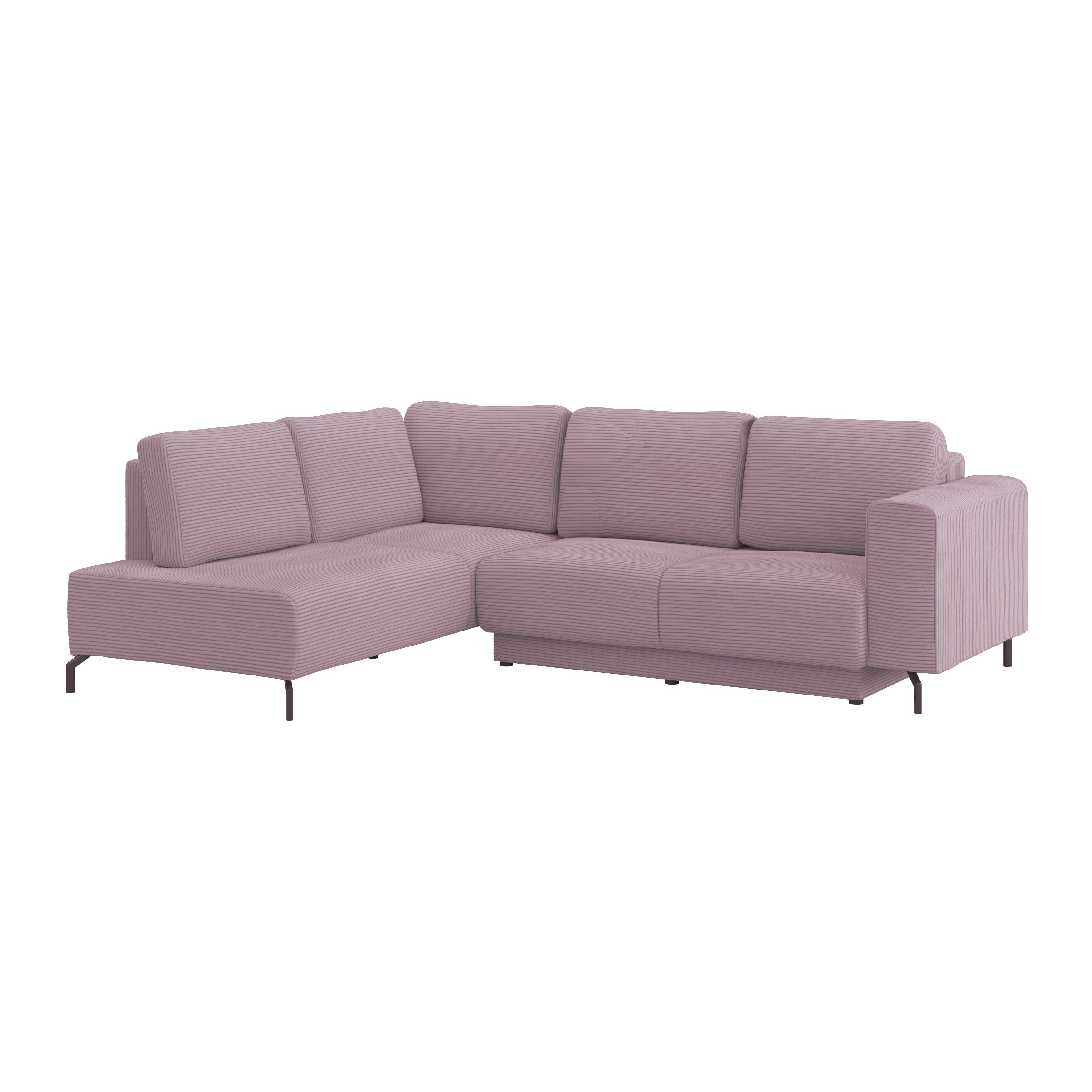 Rohová sedačka VENI, levá, fialový manšestr - černá/fialová, Moderní, textil (210/272cm) - Ondega