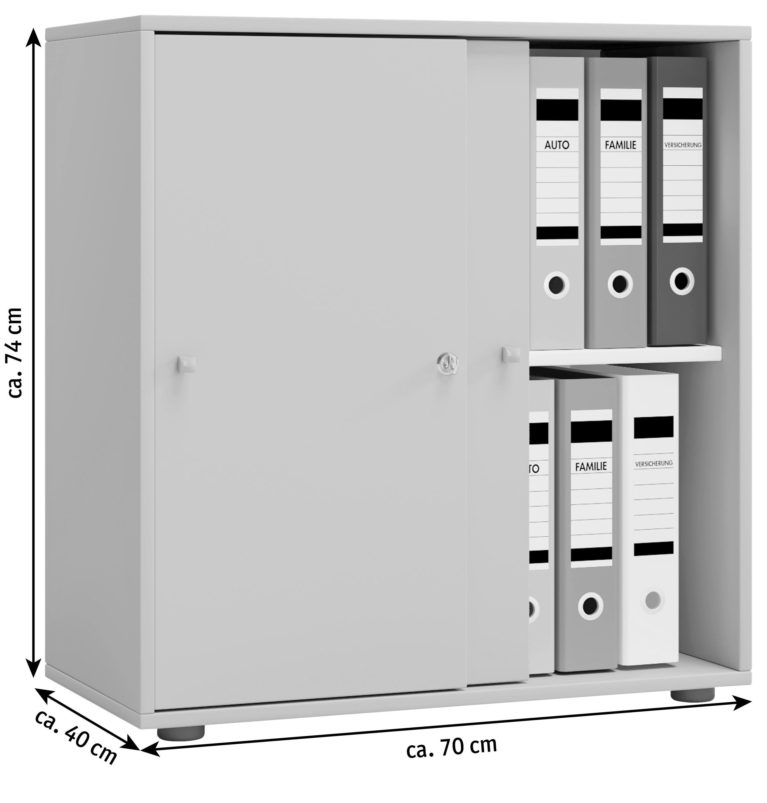 Aktenschrank LONA aus Dekor in Weiß Maße