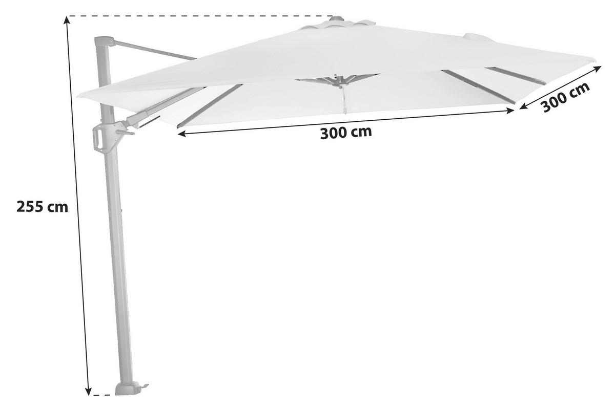 Ampelschirm Sunset N+ B: 300 H: 255 cm Anthrazit/Creme - Anthrazit/Creme, KONVENTIONELL, Textil/Metall (300/300cm) - Siena Garden
