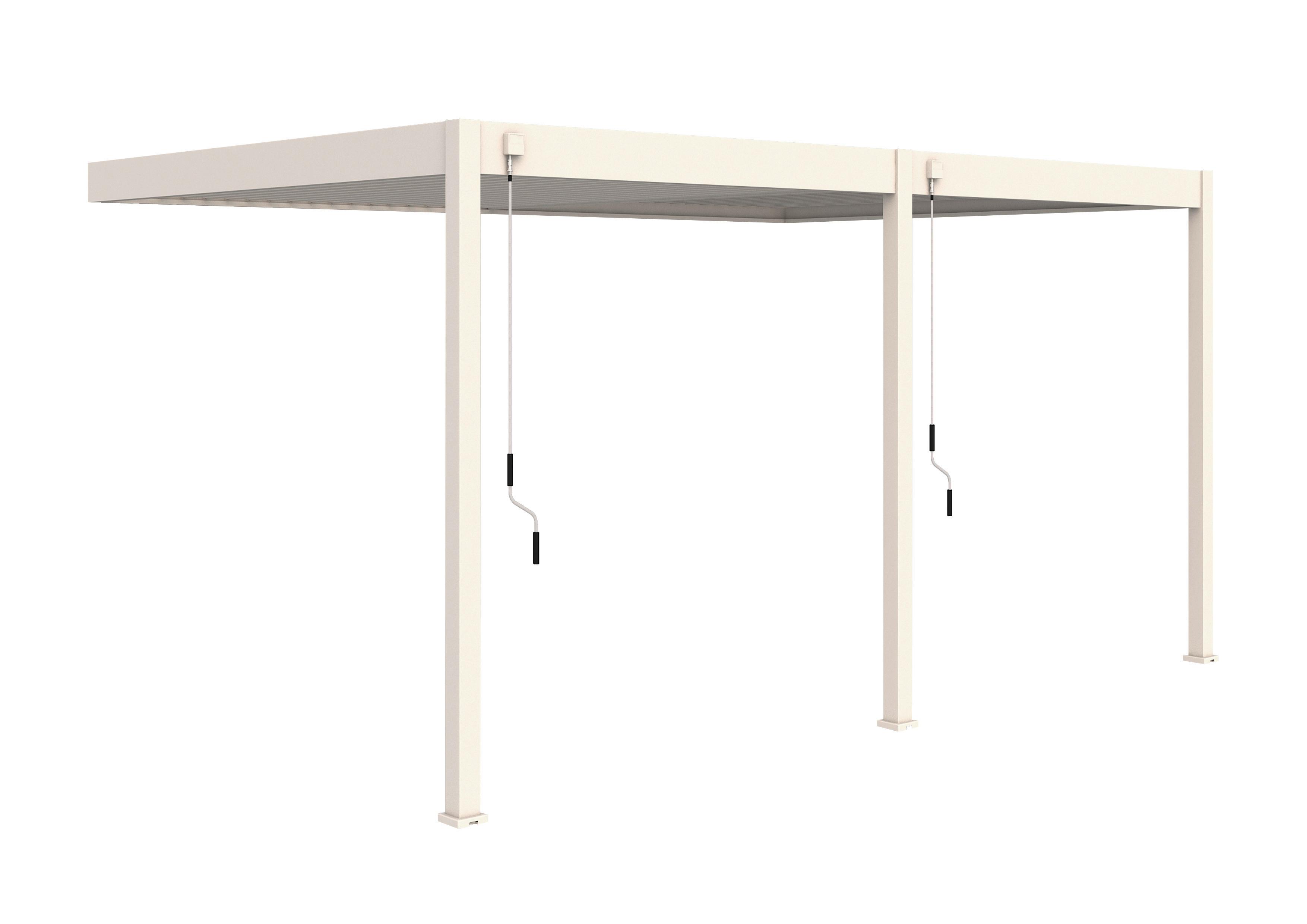 Pergola Deluxe Plus 600x400cm Sturmfest, Gartenpavillon - Weiß, Basics, Metall (600/266/400cm) - WEIDE
